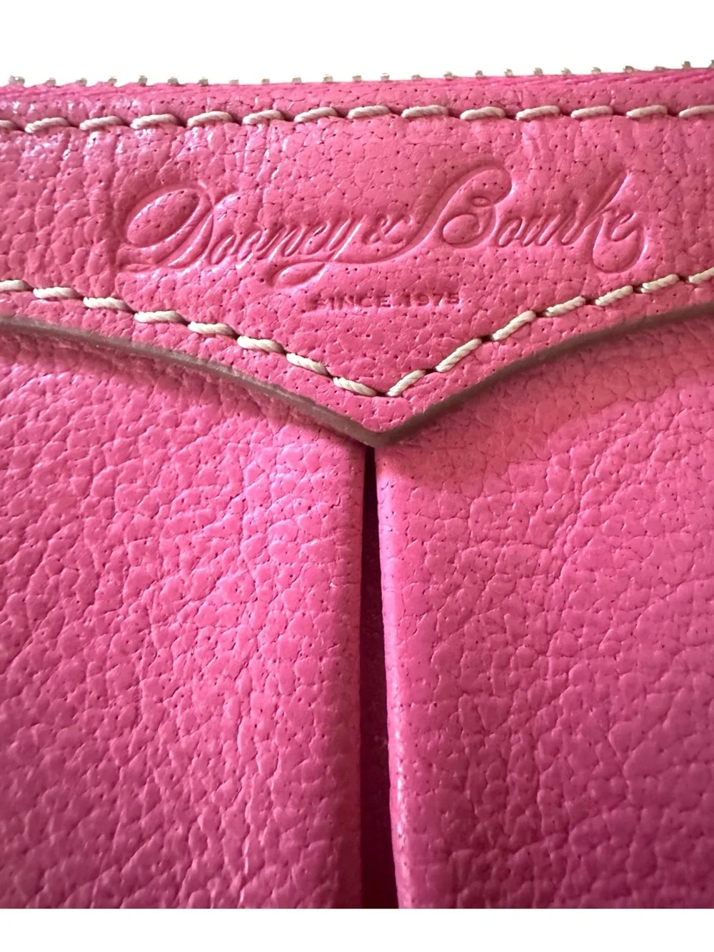 Dooney & Bourke Hot Pink Pebbled Leather Wristlet - Wallet & Clutch